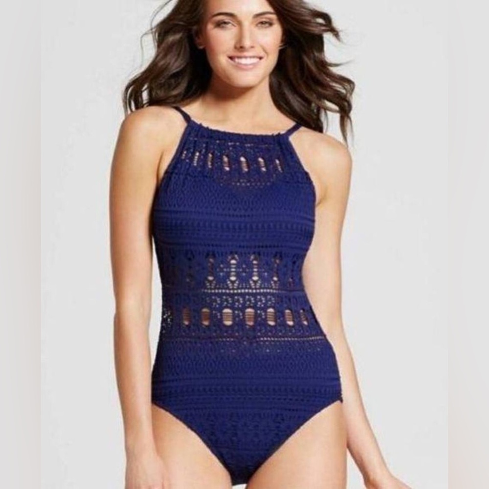 Aqua Green High Neck Swimsuit One-piece Bathing Suit